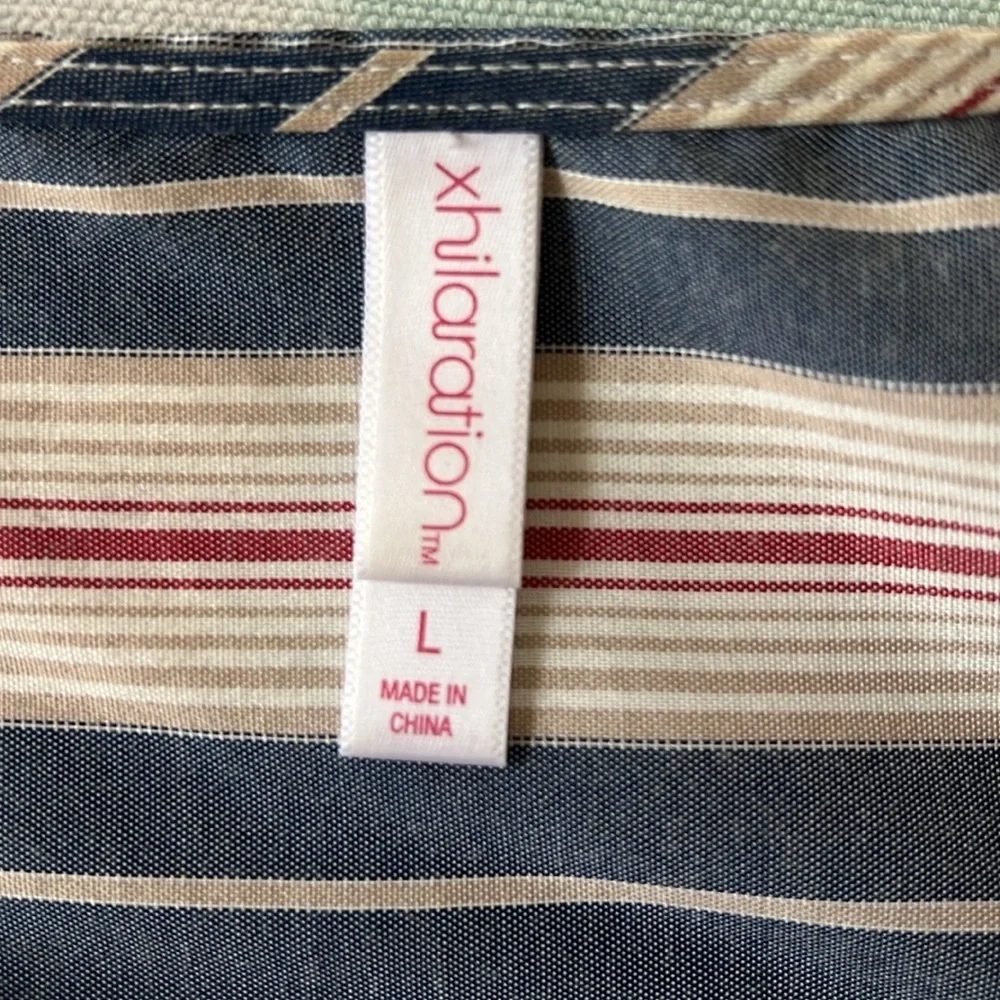 Xhilaration Boho Striped Lace Front Sleeveless Cinch Waist Dress - Picture 4 of 9